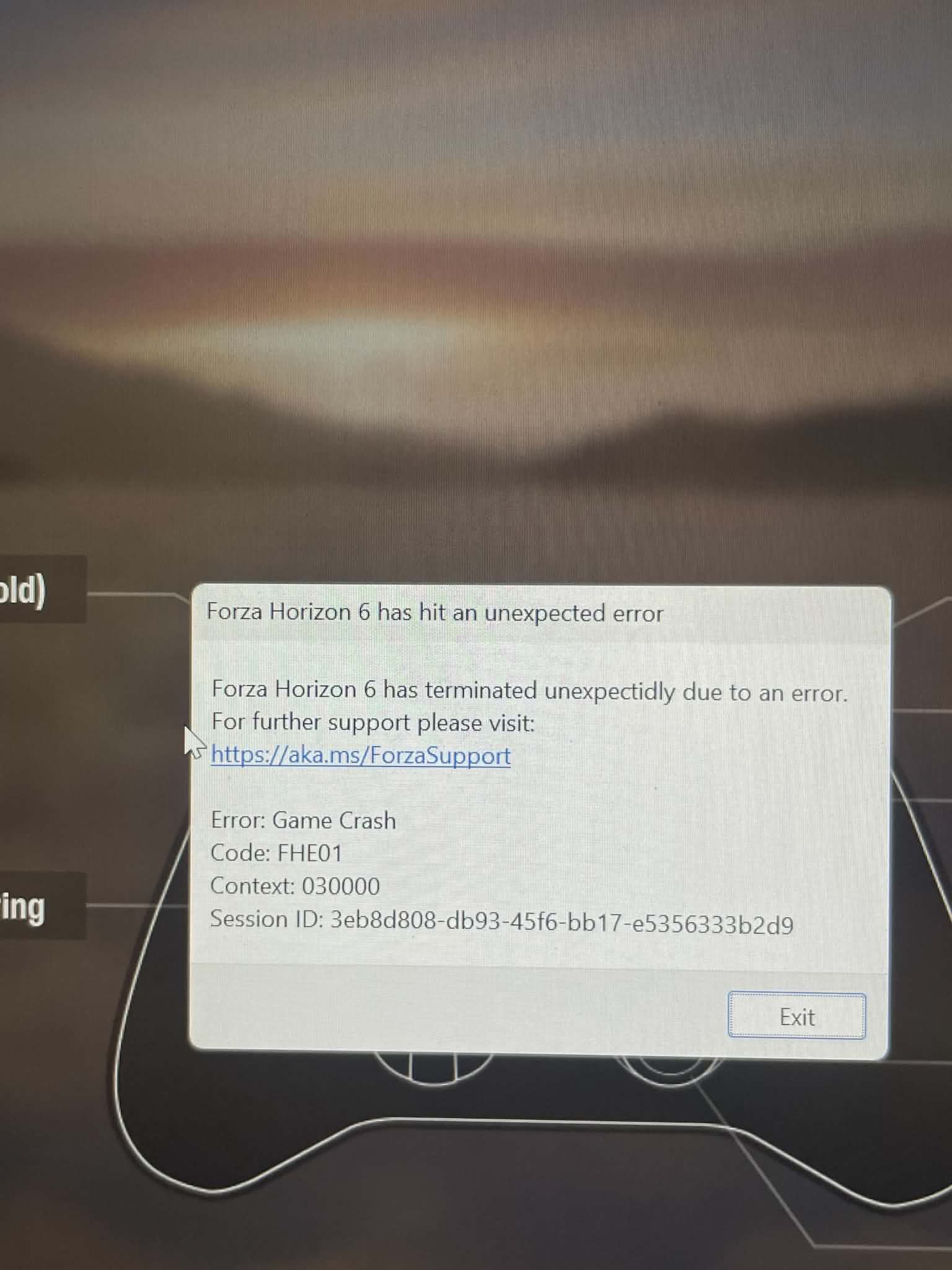 Lỗi crash game Forza Horizon 6