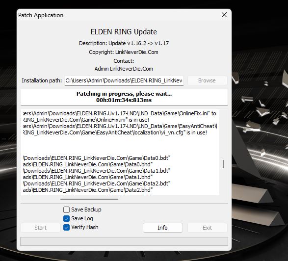 Lỗi upd 1.17 elden ring