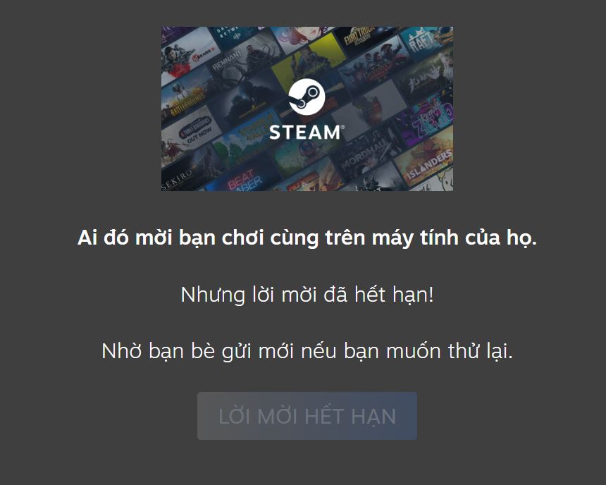 Steam link hết hạn