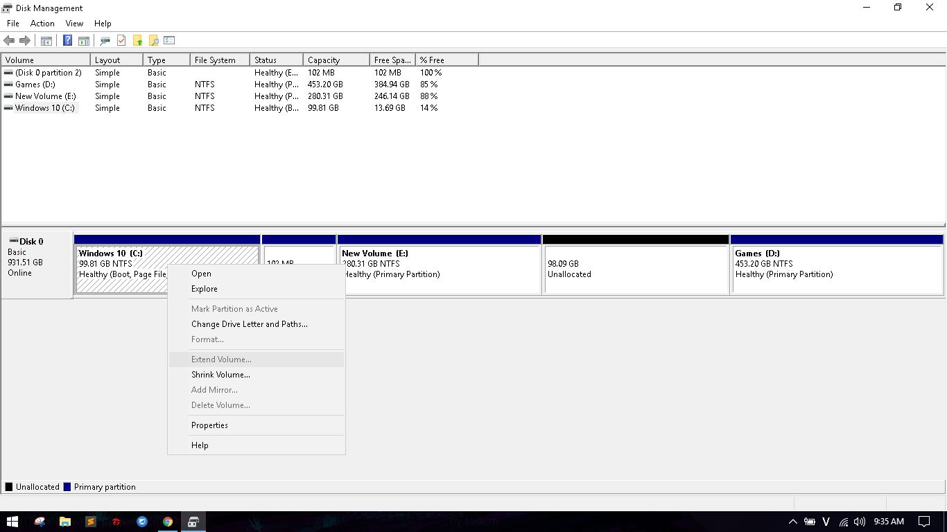 Không thể add thêm dung lượng cho ổ C Không thể add thêm dung lượng cho ổ C