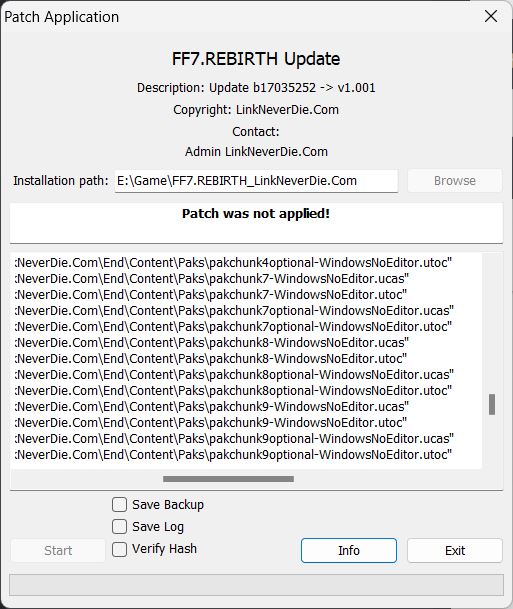 Không update đc FF7 Rebirth