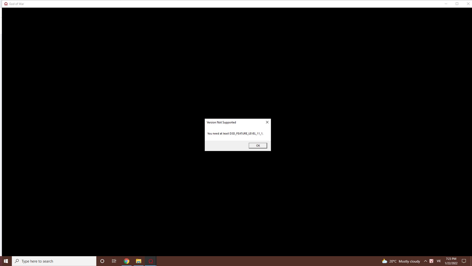 lỗi you need at least D3D Feature level 11_1 lỗi you need at least D3D Feature level 11_1