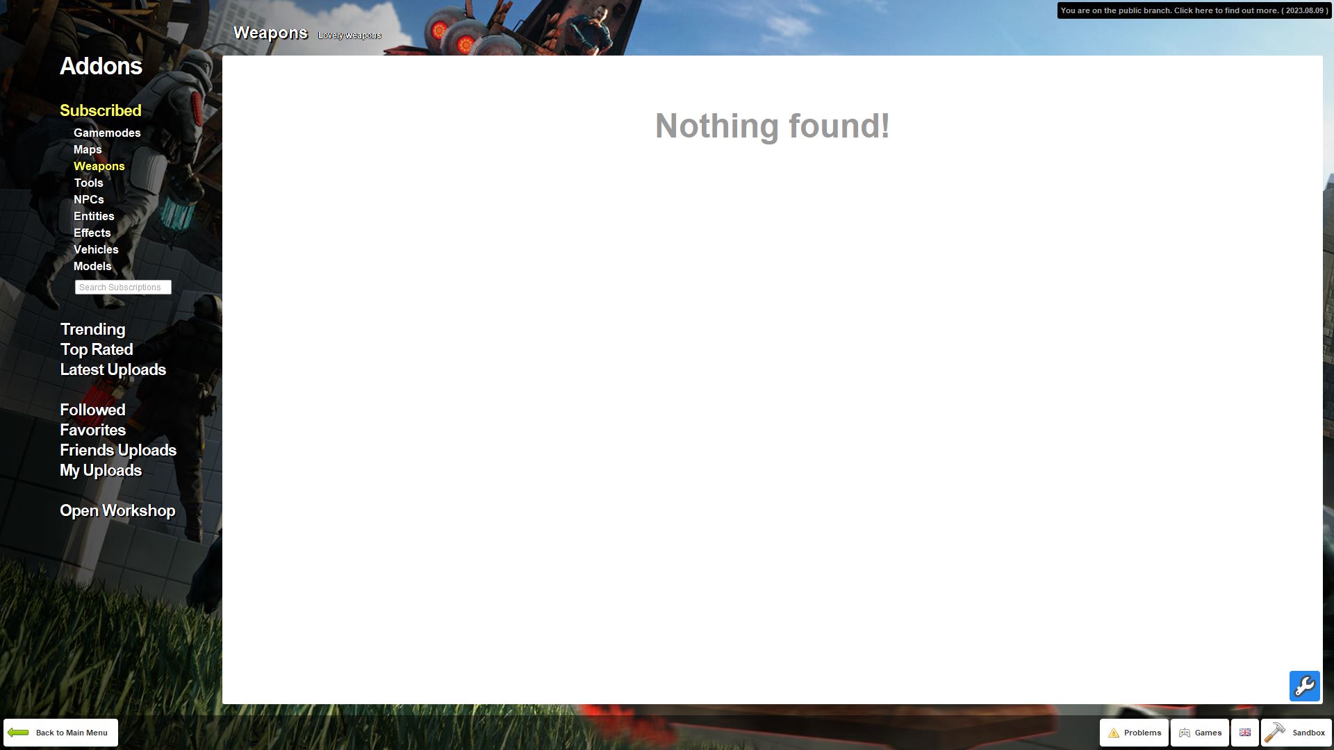 garry's mod cài mod bằng mod manager mà vào game không xuất hiện garry's mod cài mod bằng mod manager mà vào game không xuất hiện