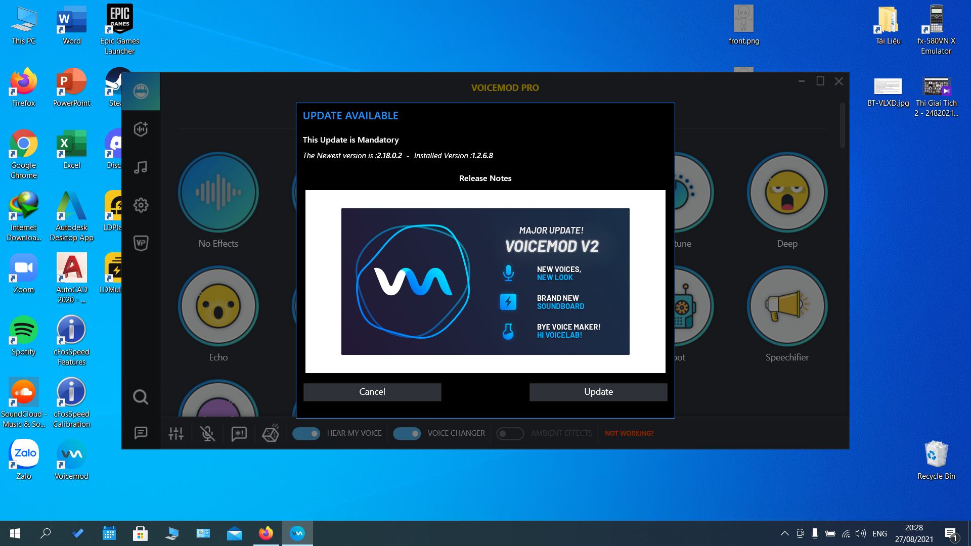 Voicemod Bắt Update