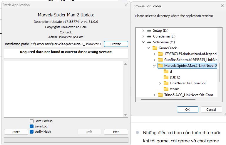 Không update được