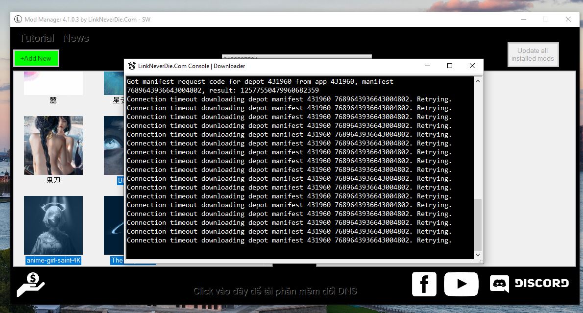 Connection timeout Wallpaper Engine
