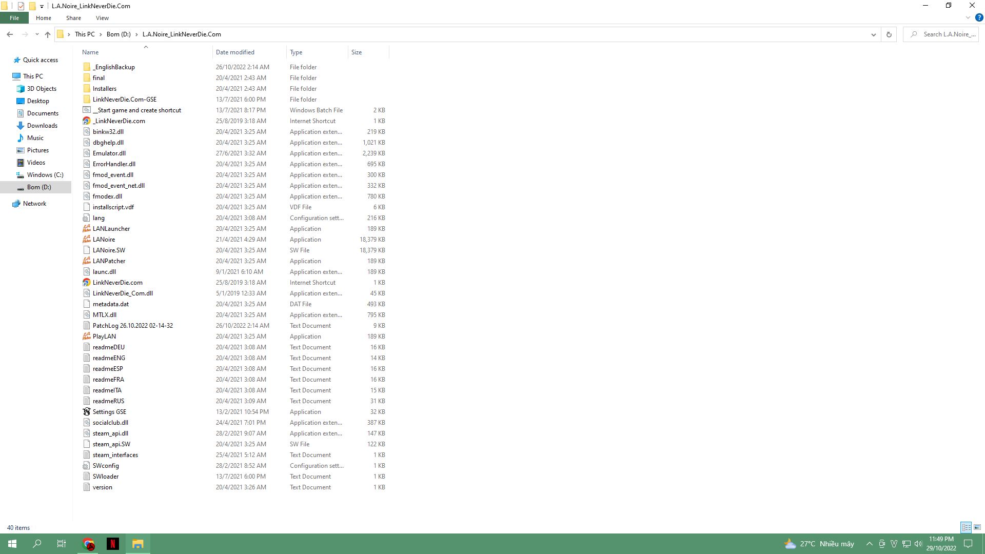 Khởi động game L.A. Noire bị lỗi Unable to launch game Khởi động game L.A. Noire bị lỗi Unable to launch game