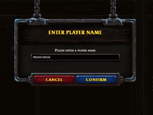 không vào được room của bạn bè vì không thể đặt tên 