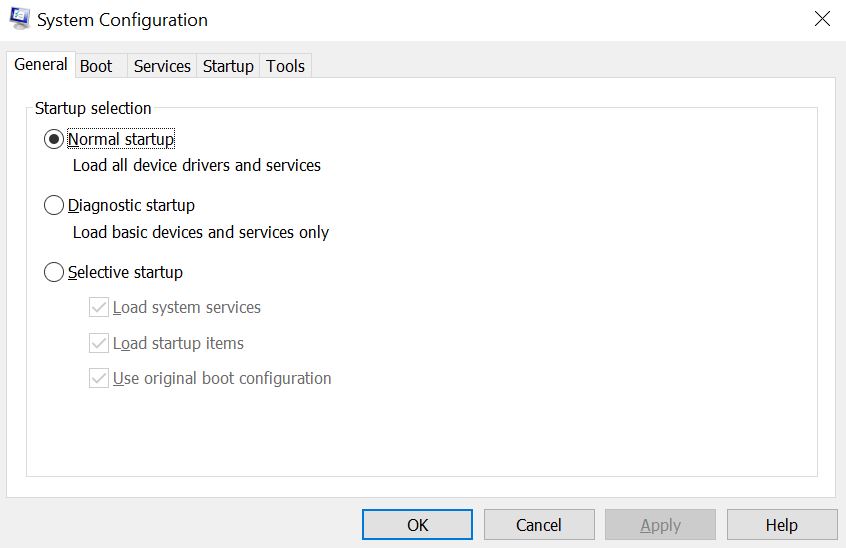 Máy em bị kẹt ở Selective Start Up trong Msconfig và icon desktop biến màu đen Máy em bị kẹt ở Selective Start Up trong Msconfig và icon desktop biến màu đen