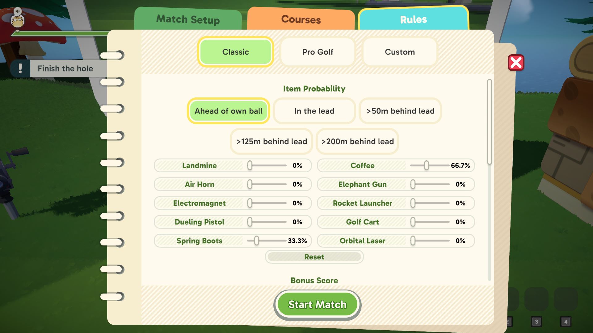 lỗi setting map và luật game. skin trang phục của game