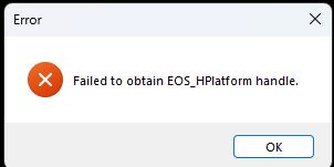 Lỗi Palworld: Failed to obtain EOS_HPlatform handle