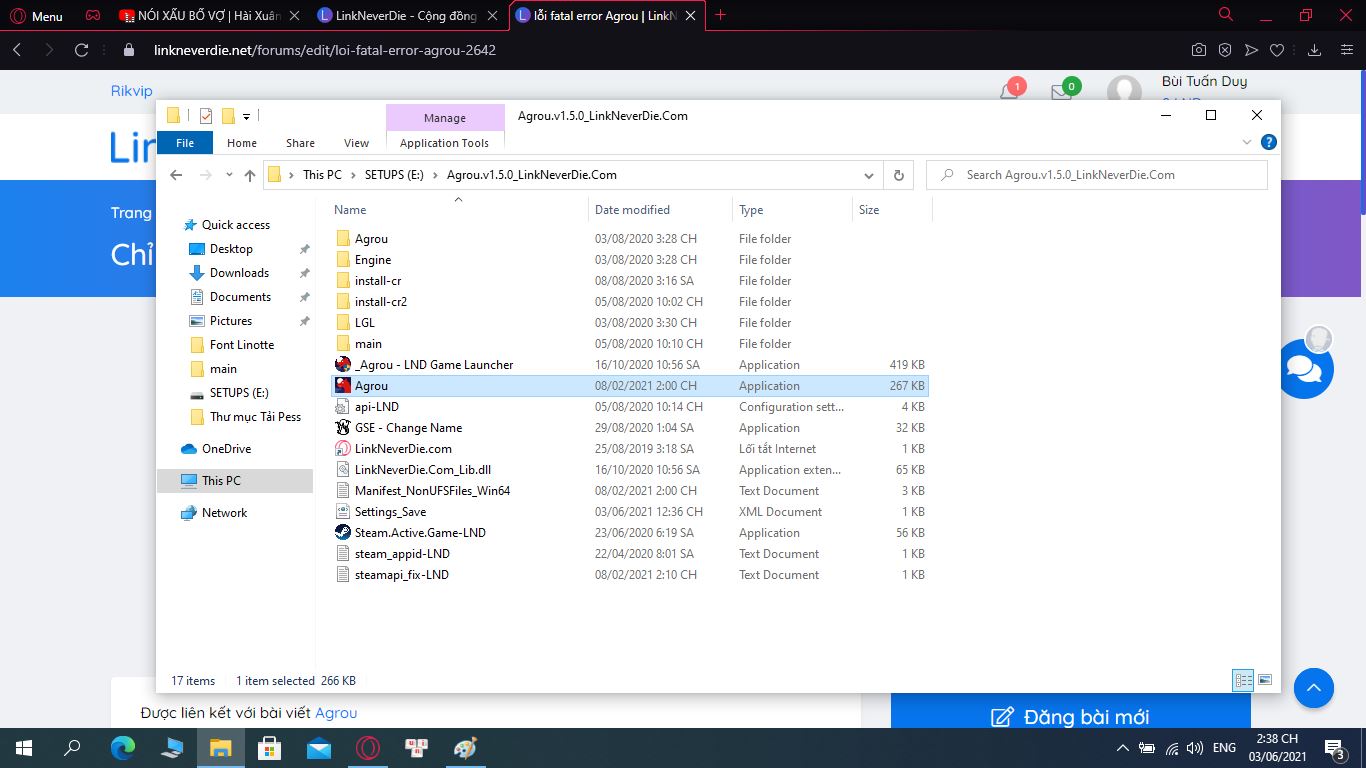 lỗi fatal error Agrou