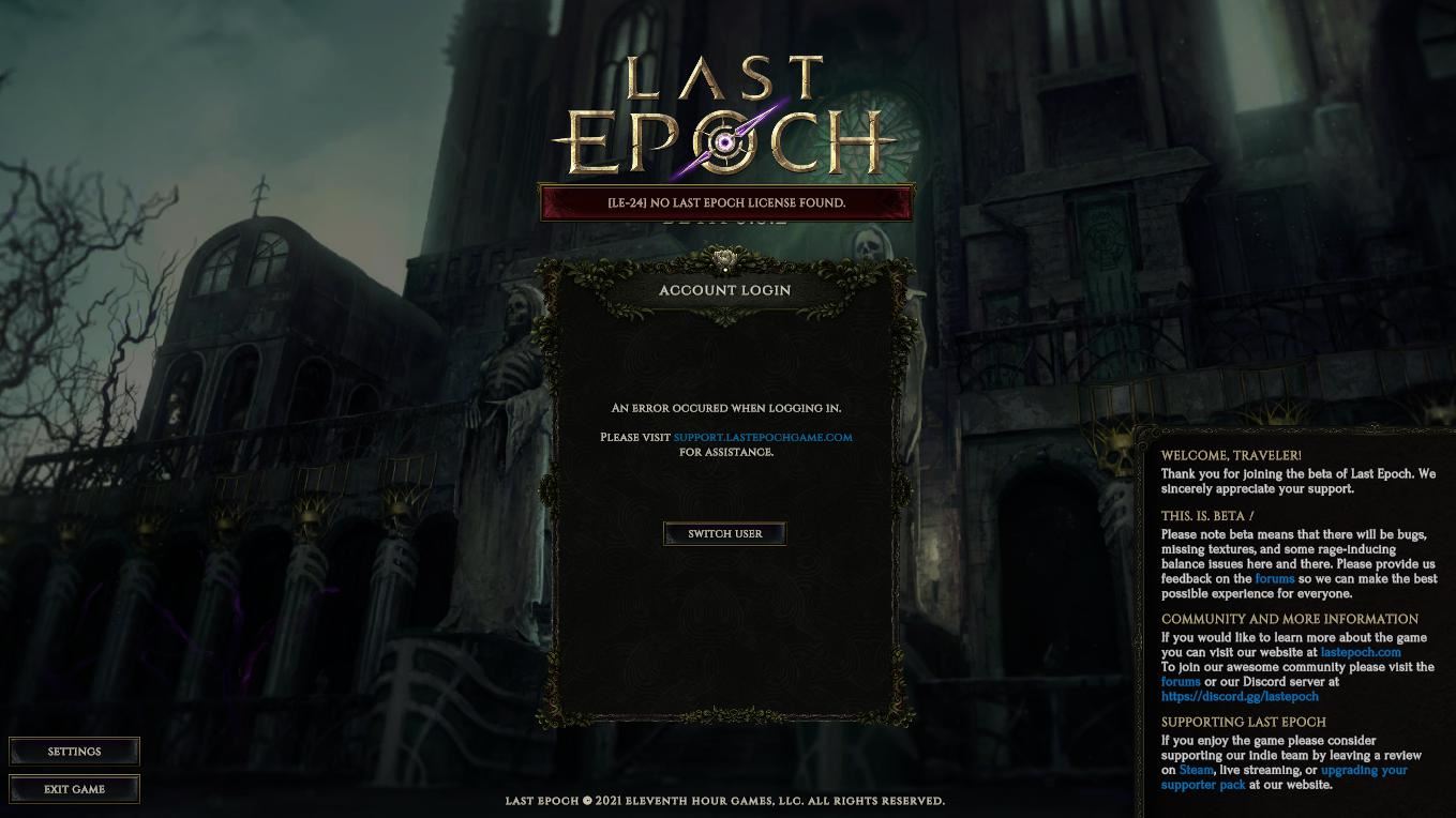 Last Epoch update 0.8.2 xong ko chơi được nữa Last Epoch update 0.8.2 xong ko chơi được nữa