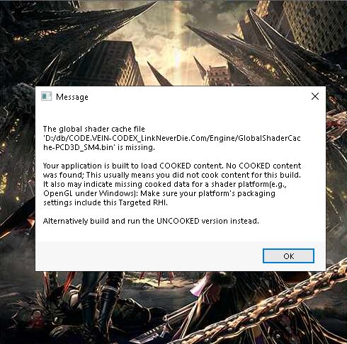 vô game code vein lỗi thiếu the global shader cache file vô game code vein lỗi thiếu the global shader cache file