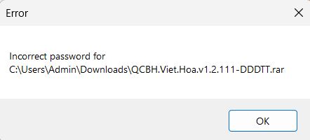 Tôi muốn biết mật khẩu của file Việt Hóa v1.2.111 | DDDTT