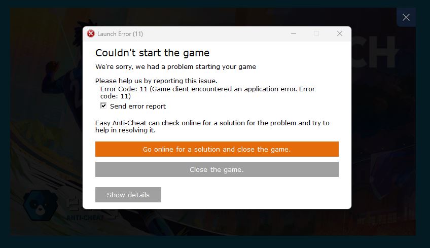 Lỗi easy anti cheat 