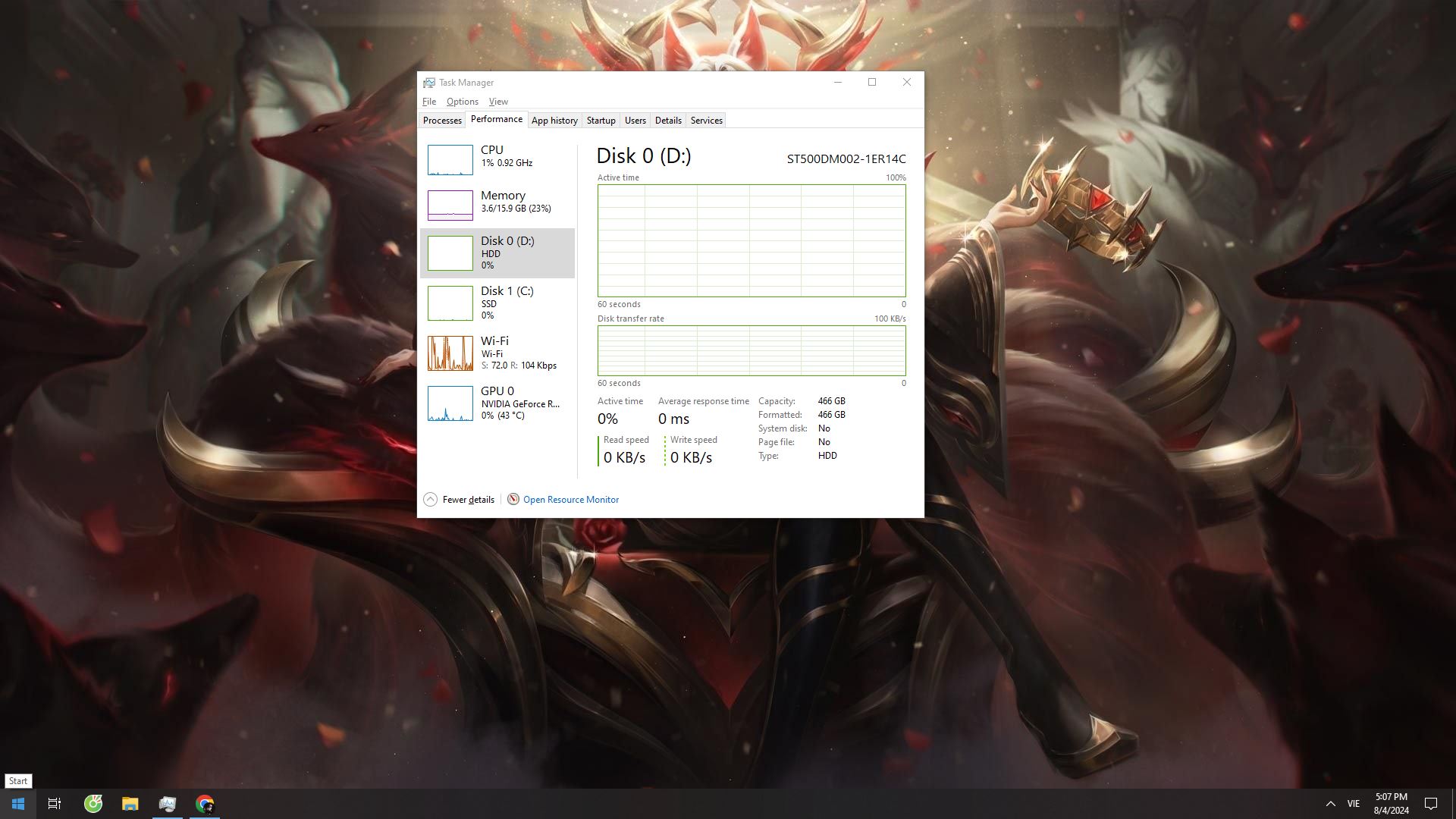 mọi người cho em hỏi lỗi ổ D chạy 100% này là lỗi gì thế 