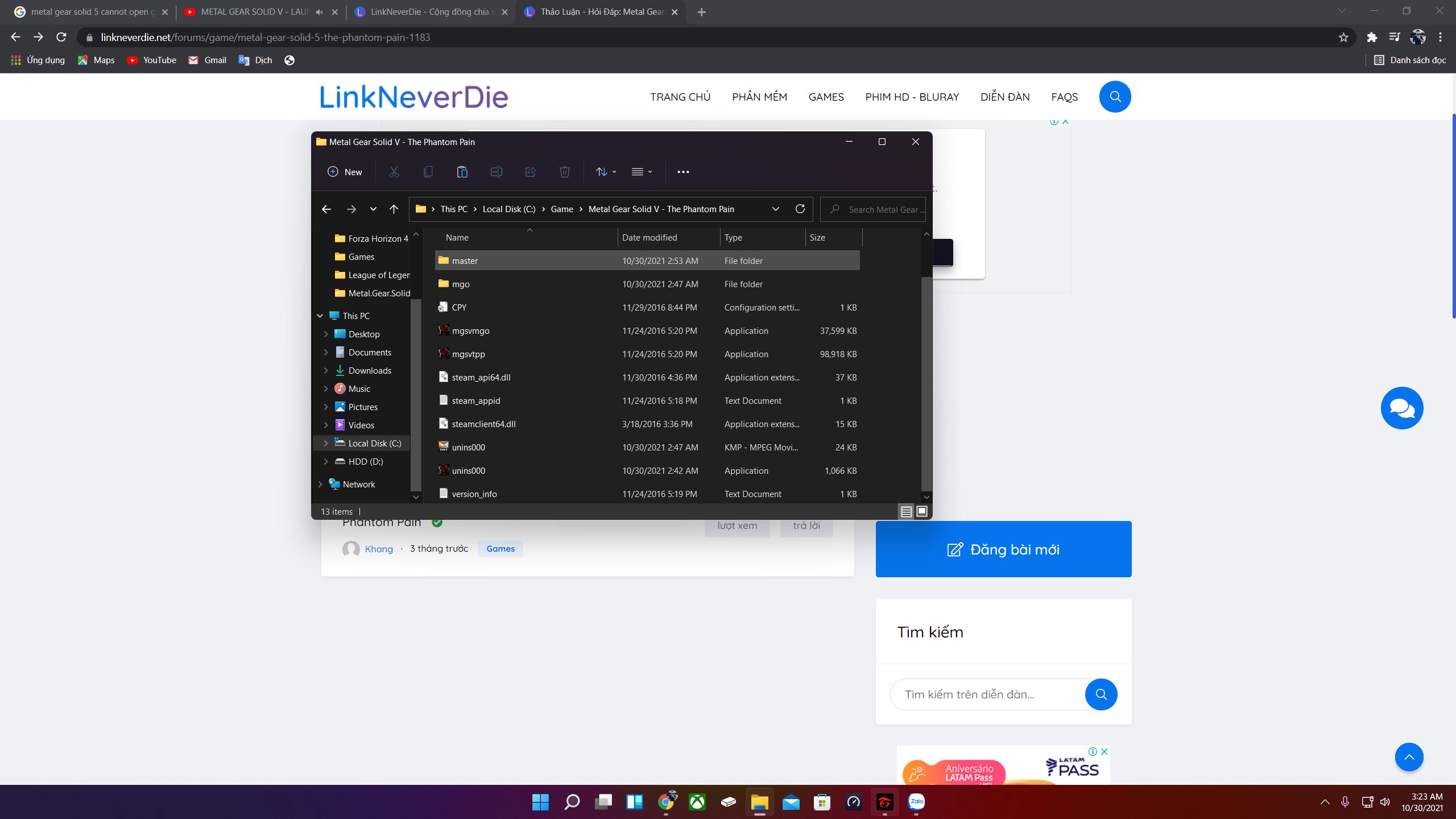 METAL GEAR SOLID V : TPP ,không mở đc game sau khi update 1.15(Codex) METAL GEAR SOLID V : TPP ,không mở đc game sau khi update 1.15(Codex)