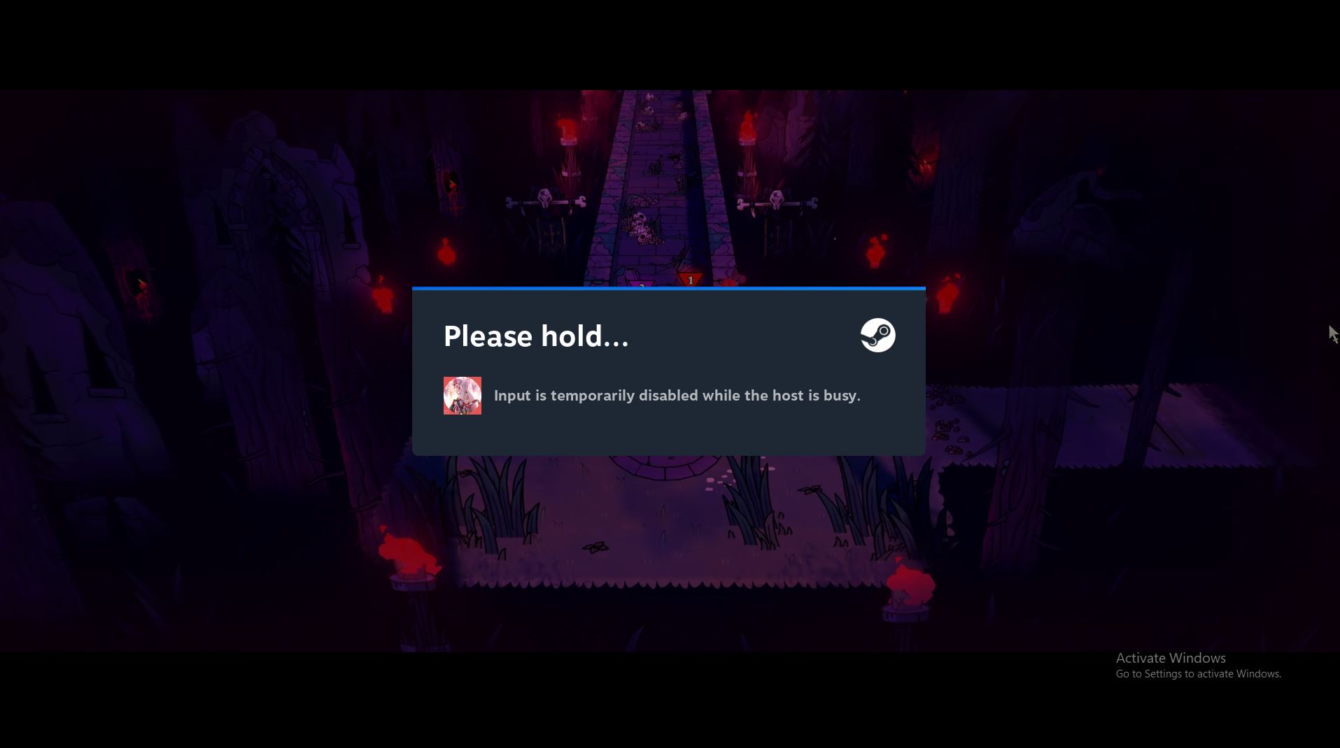 Lỗi Please hold... Input is temporarily disabled while the host is busy.