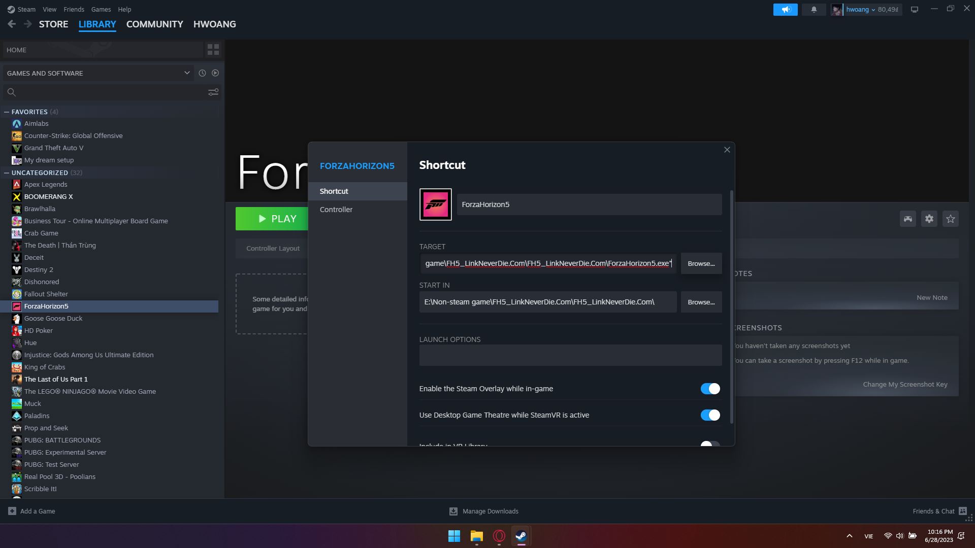 Add FH5 vào mục non-steam game của Steam Add FH5 vào mục non-steam game của Steam