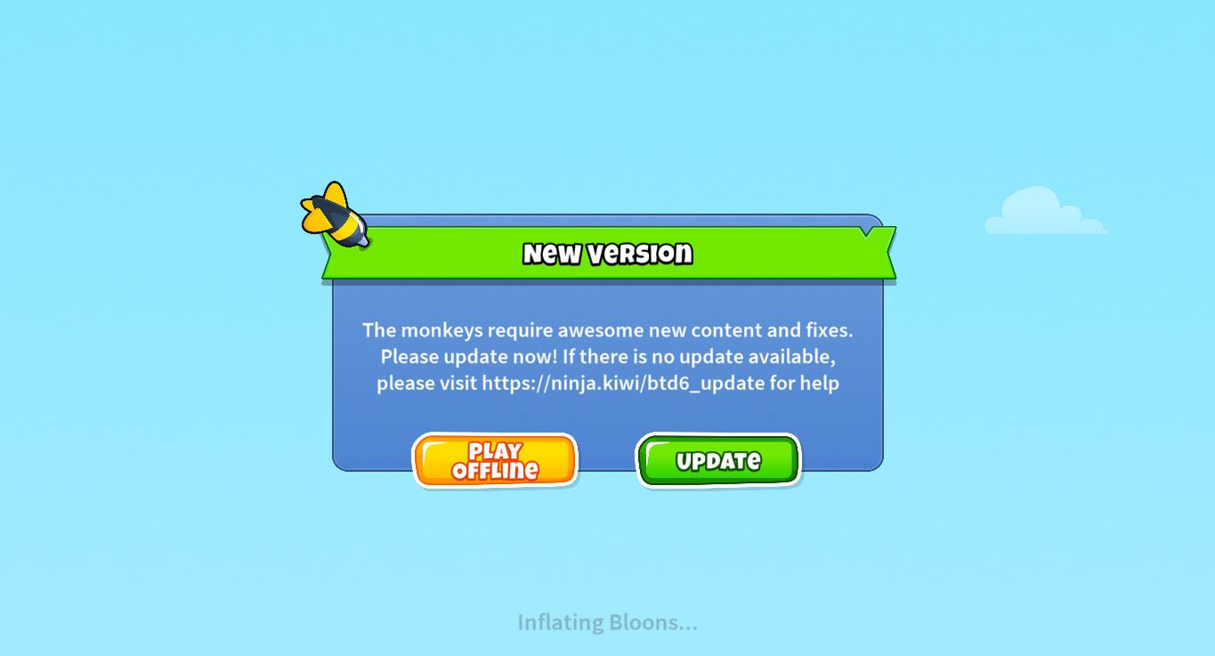 Bloons TD 6 yêu cầu update Bloons TD 6 yêu cầu update