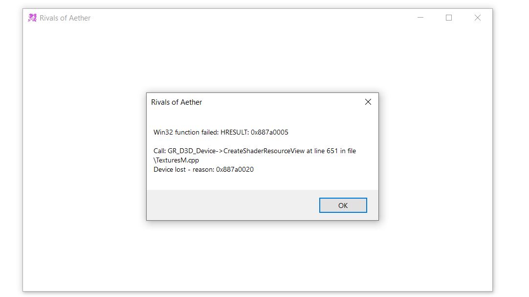 em bị lỗi win32 function failed hresult 0x887a0005 khi cài rival of eather 
