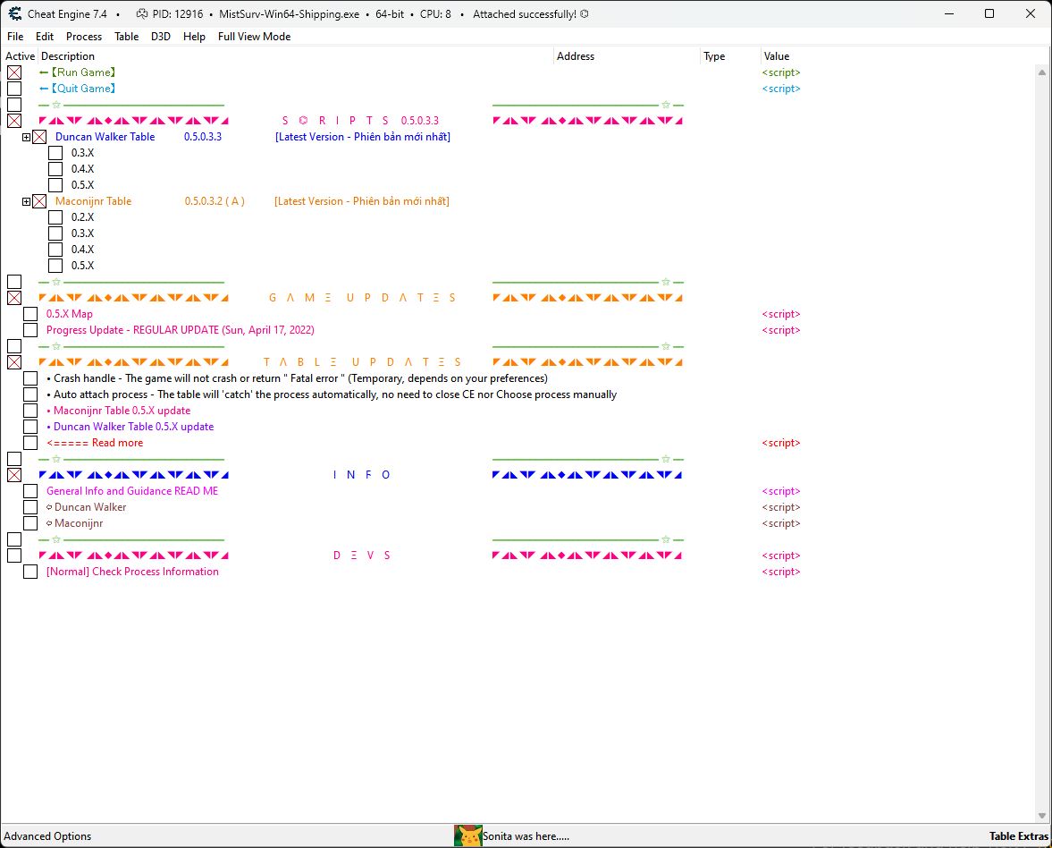Mist Survival Cheat Table (CE) Mist Survival Cheat Table (CE)