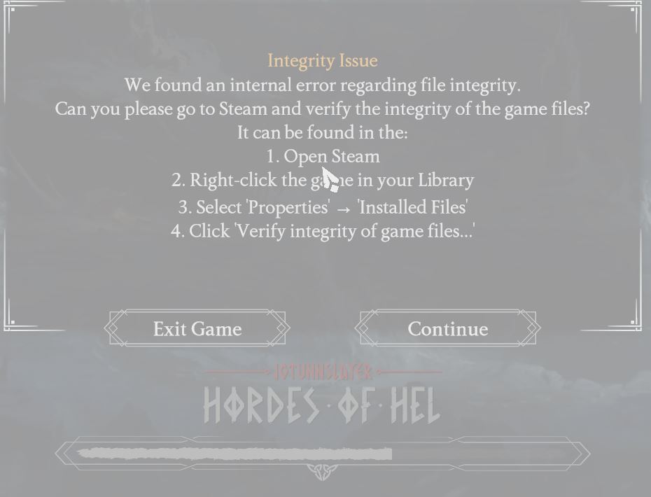 Lỗi Integrity Issue ở update v0.4.5.84644