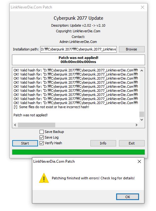 Lỗi update Cyberpunk ver 2.10 Lỗi update Cyberpunk ver 2.10