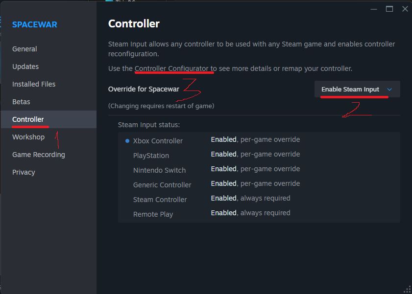 [Tutorial] Nhận tay cầm đối với các game Online Steam sử dụng Spacewar (480)