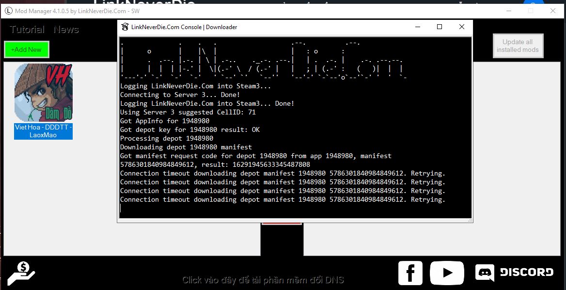 Không cài được mod việt hoá