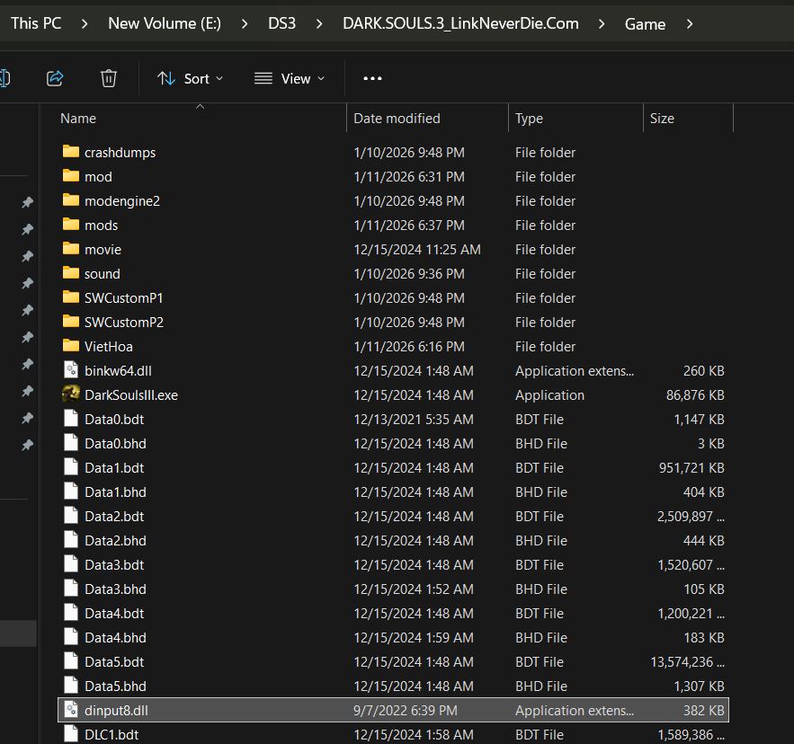 "Dark souls 3, Elden Ring" Không thể dùng mod nếu mở game bằng LND Launcher