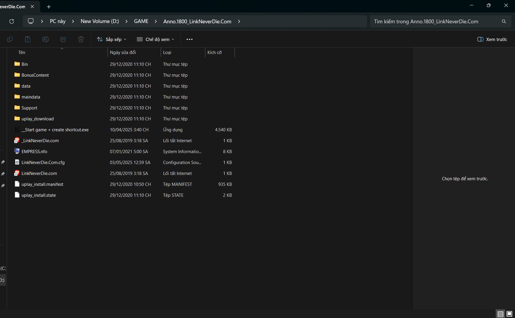 Không khởi động được game Anno 1800