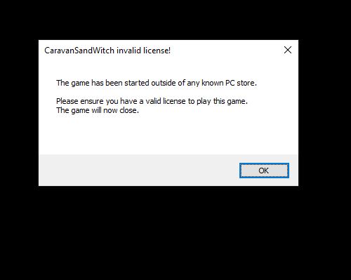 CarravanSandWitch invalid license