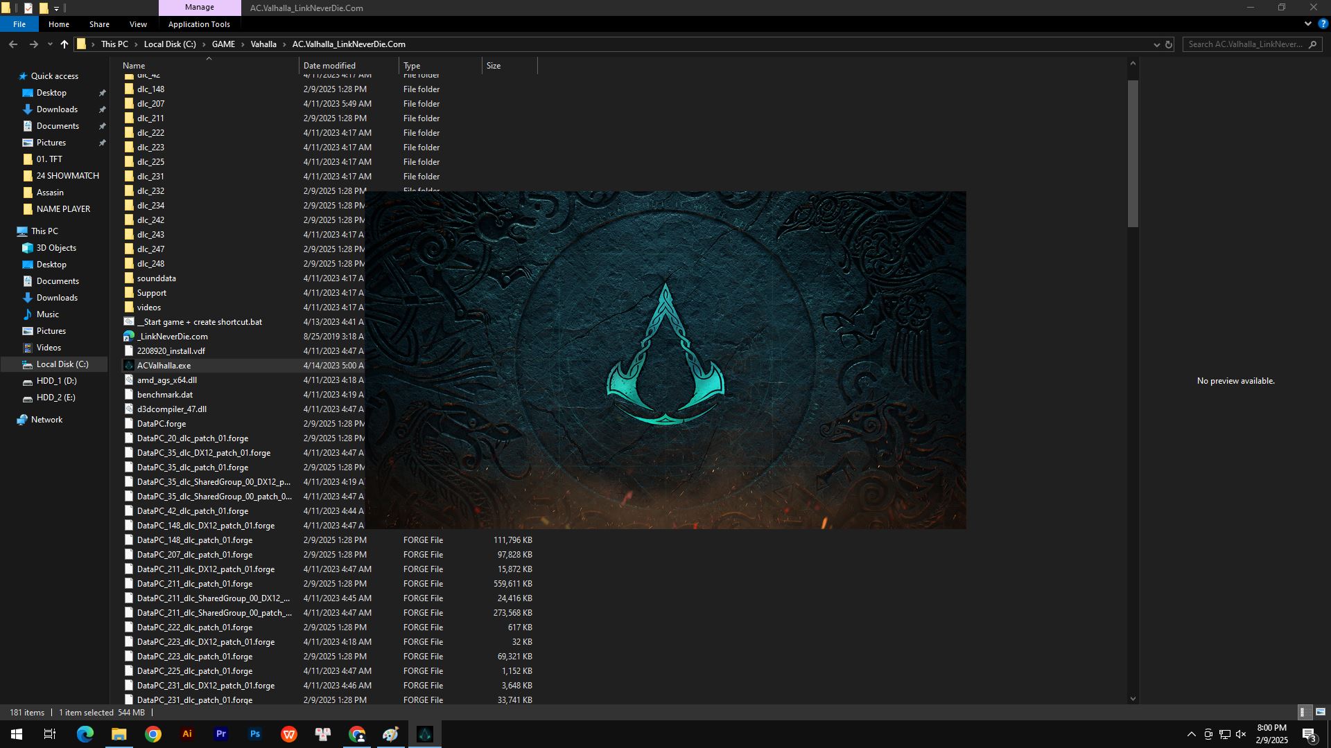 Lỗi không thể khởi động game Assassin's Creed: Valhalla trên window 10