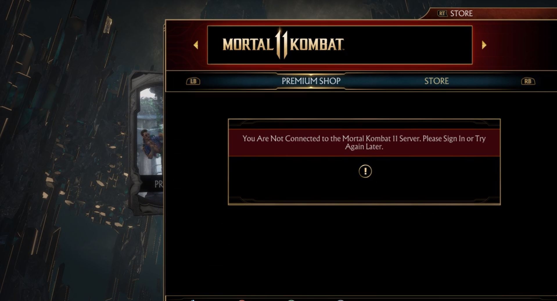 lỗi mortal kombat 11 không đăng nhập được vào sever