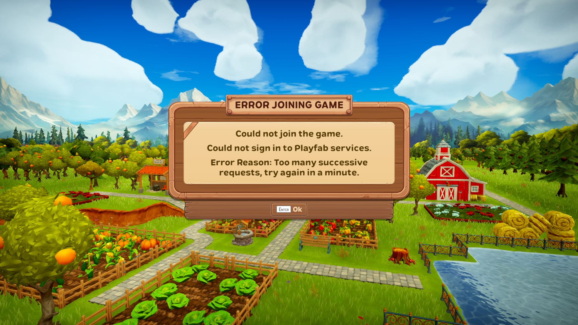 Lỗi server Playfab Farm Together 2