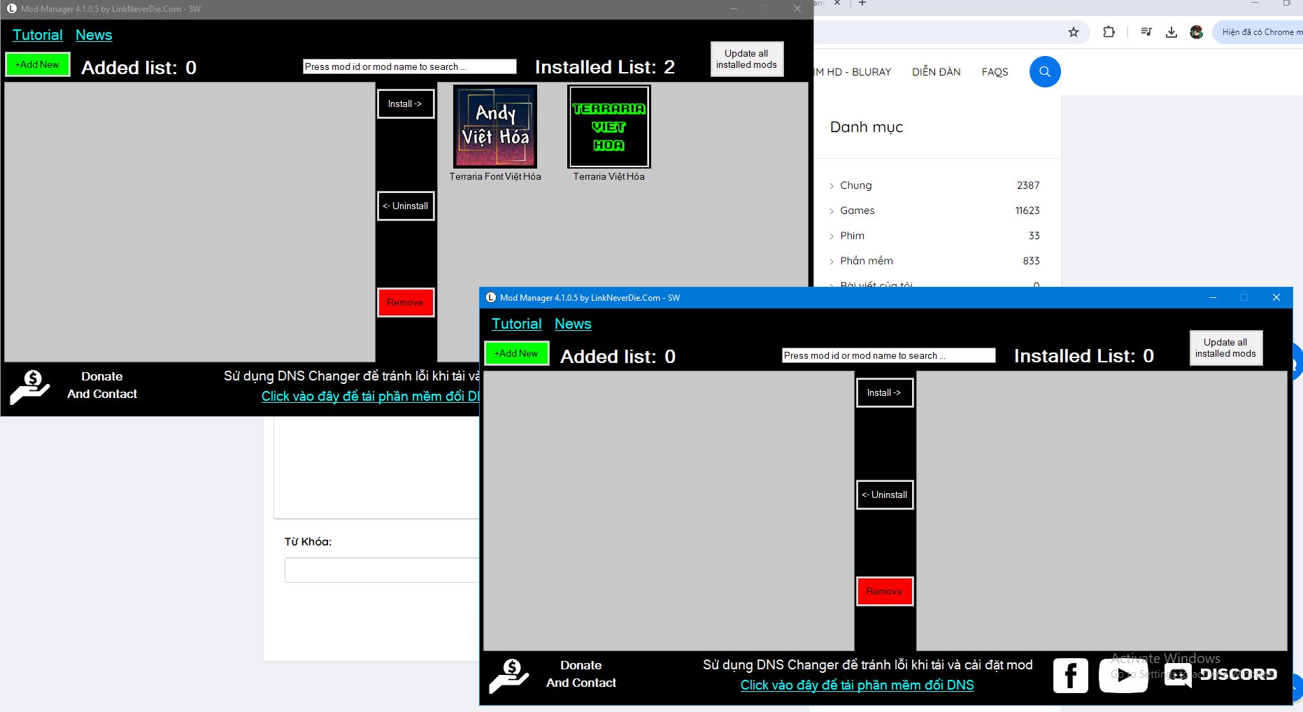 Tmodloader không nhận mod