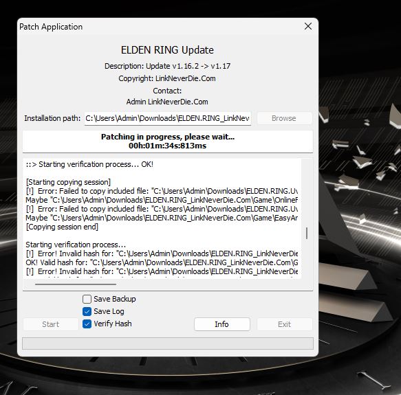 Lỗi upd 1.17 elden ring