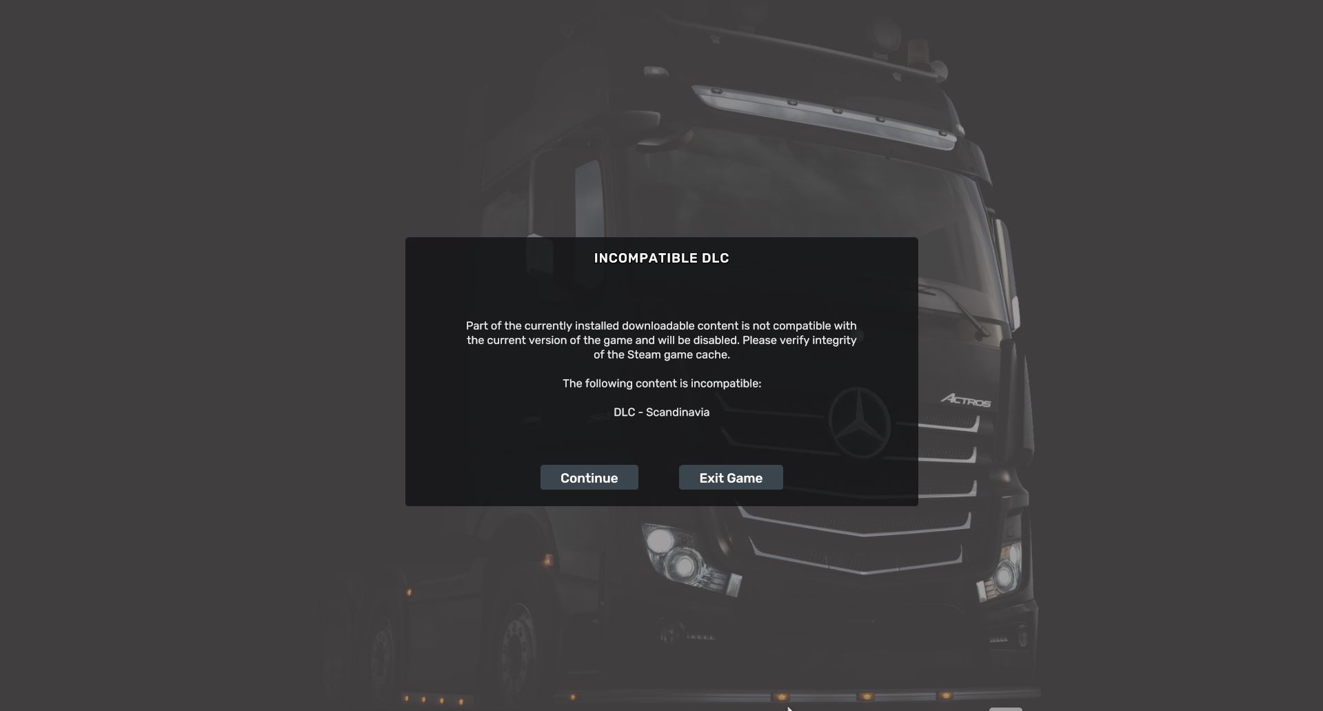 ETS2 thiếu / chưa cài DLC