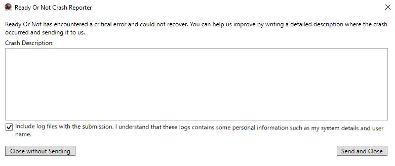 Lỗi crash game Ready or Not khi chuyển sang steam online Lỗi crash game Ready or Not khi chuyển sang steam online