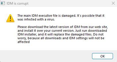 IDM is corrupt