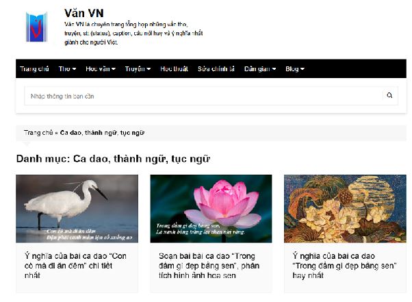 VanVN Net là "bách khoa toàn thư" của học sinh yêu văn học