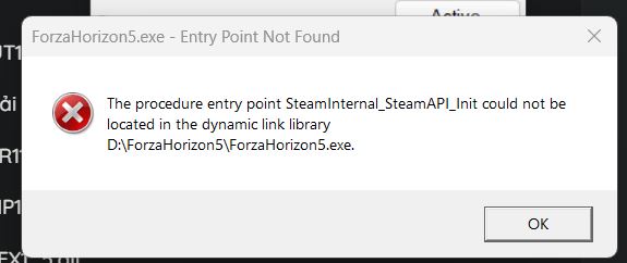 Lỗi FH5 SteamInternal