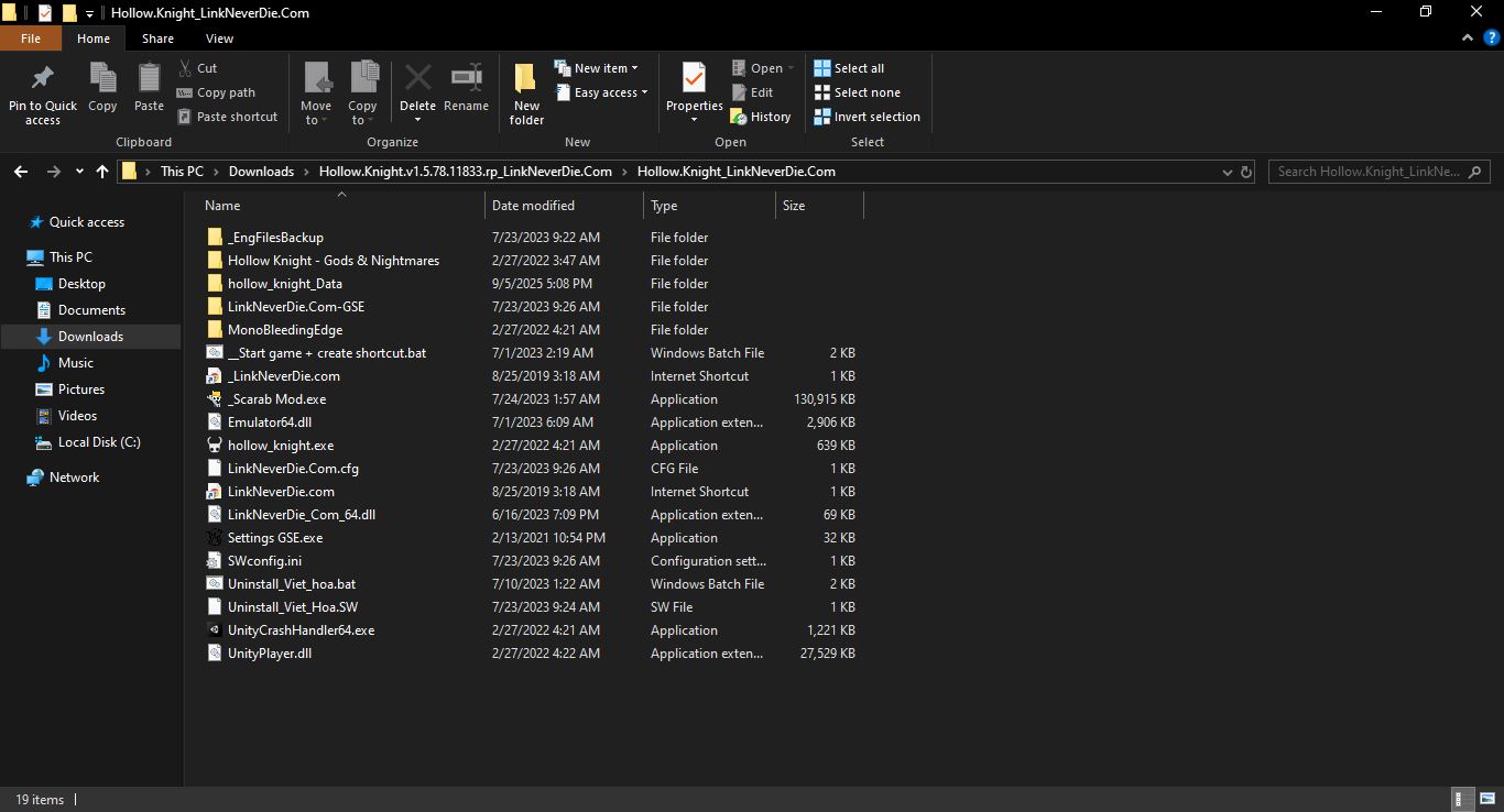 Hollow Knight bị kẹt ở đoạn đầu