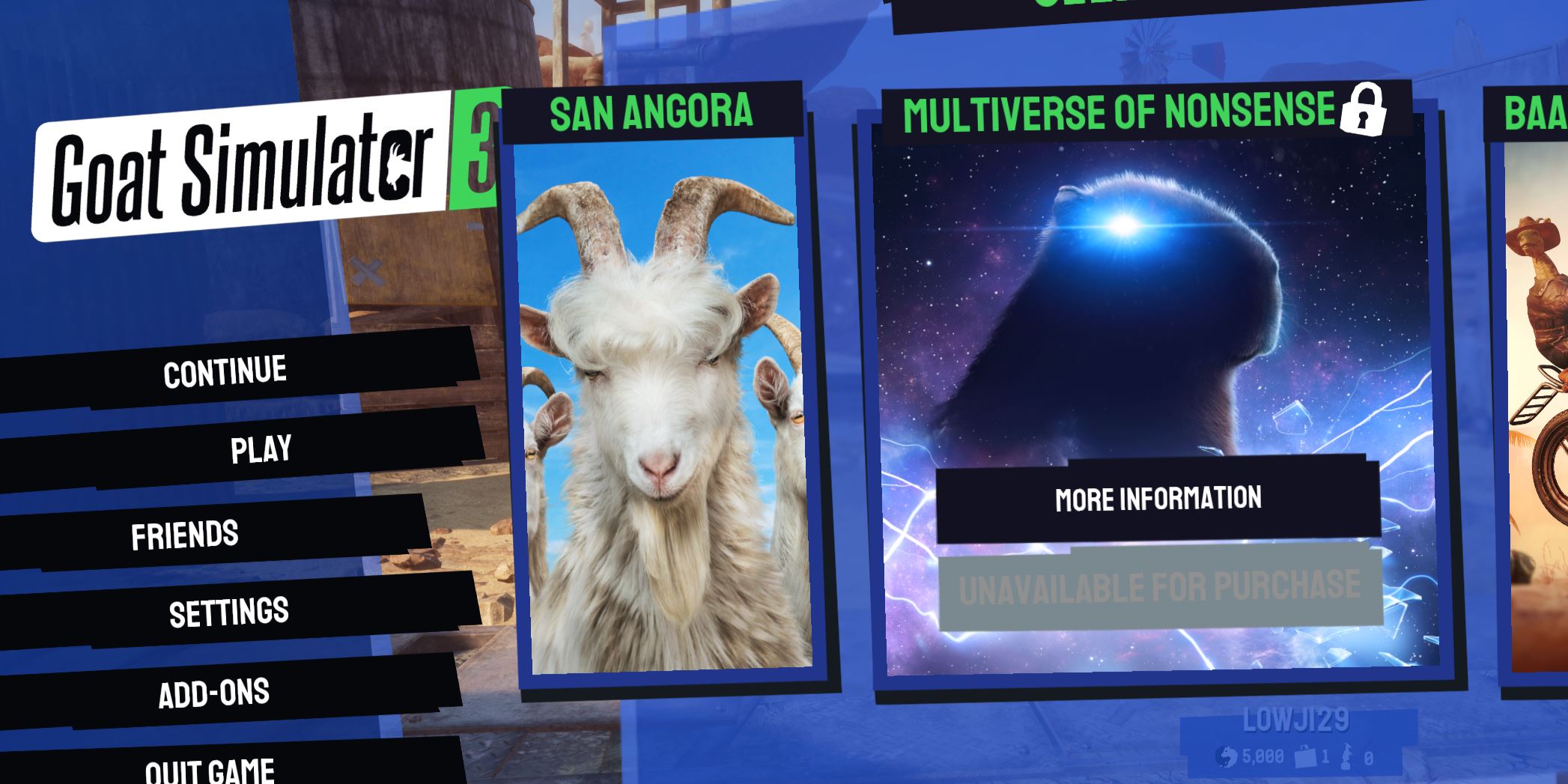 Goat Simulator 3 (bản có sẵn DLC) cài dặt thành công nhưng không vô được DLC Goat Simulator 3 (bản có sẵn DLC) cài dặt thành công nhưng không vô được DLC