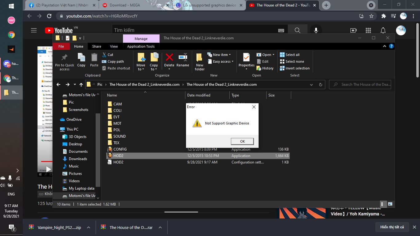 Lỗi unsupported graphics device Lỗi unsupported graphics device