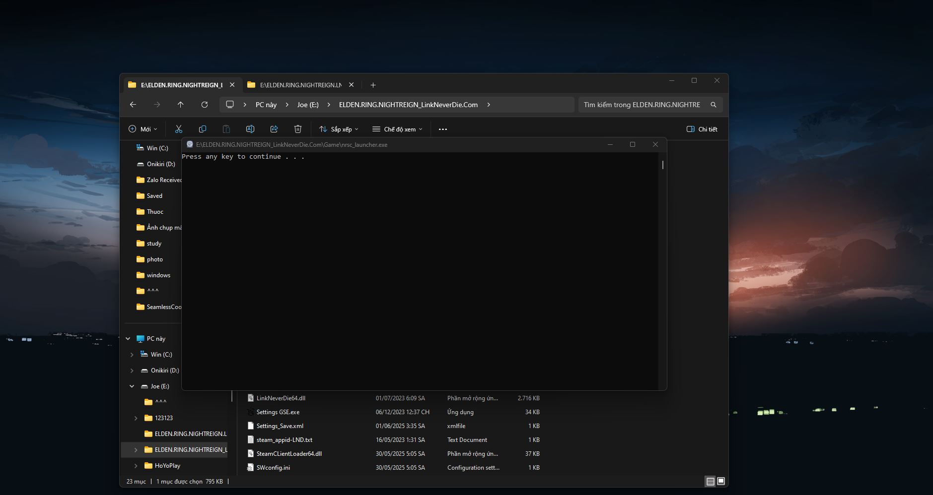 Không vào được Elden Ring Nightrein do launcher có vấn đề