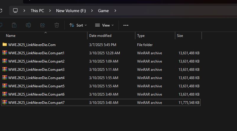 [WWE2K25] Lỗi giải nén Winrar