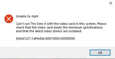 Sims 4 Unable to start Sims 4 Unable to start